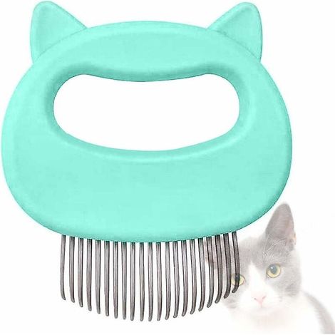 Peigne pour chat, peigne de massage pour chat, brosse pour chien, peigne et brosse de massage pour animaux (vert) (1/5)