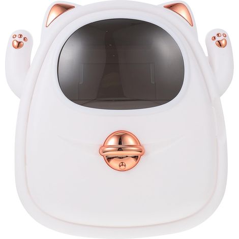Porte-papier toilette en plastique blanc, sans perçage, design (1/5)