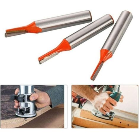 3pcs 8mm Tige Straight Routeur Bit Set, Fraises à Rainurer Fraise à Bois Outillage Bois Fraise 3mm,4mm,5mm Pour Transformation Du Bo (1/5)