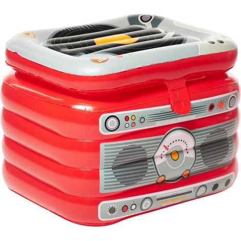 Glacière Gonflable, Glacière Flottante avec Design Jukebox, Accessoires de Piscine pour Fêtes, Rouge (1/5)