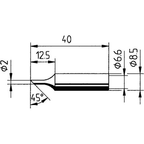 Ersa 0832FDLF Punta di saldatura smussata Dimensione punta 2 mm Contenuto 1 pz. (1/2)