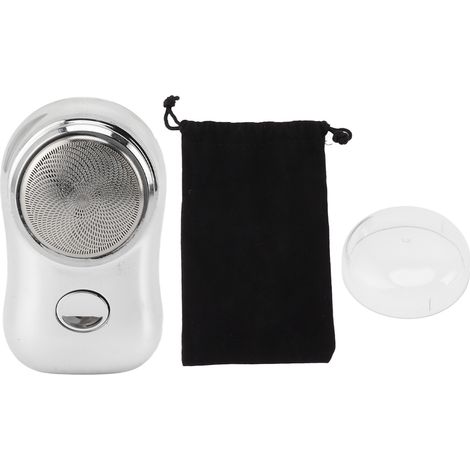 Mini Beard Trimmer Pocket Size Type C Rechargeable Low Noise Electric Beard Cutter with 400mAh Battery for Car Travel Polished Silver