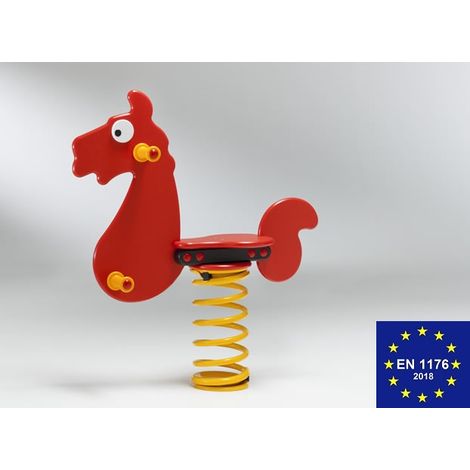 Pony a Molla in Polietilene per Parco Giochi per Bambini Con Molla Filo 17,5 mm e Staffa OMEGA- ITALFROM (1/3)