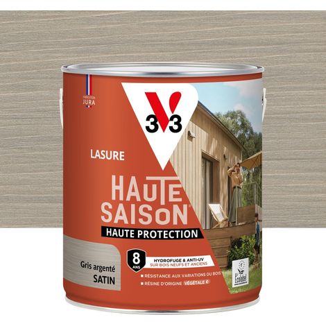 V33 Tinta per legno grigio argento satinato per alta stagione 8 anni 2,5 L V33