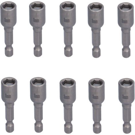 10 Pièces Douilles Magnétiques Alliage Hex 8mm Adaptateurs Perceuse Vis Outils (1/5)