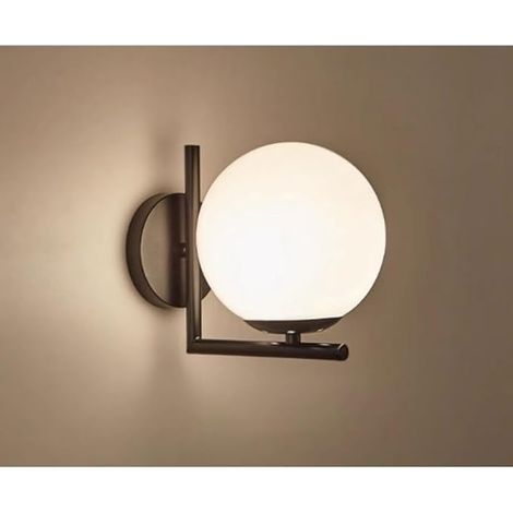 Lampes murales en verre Décoration Balcon Salon Mur Sconces avec E27 Base Lumière chaude Lumière murale,Noir (1/5)