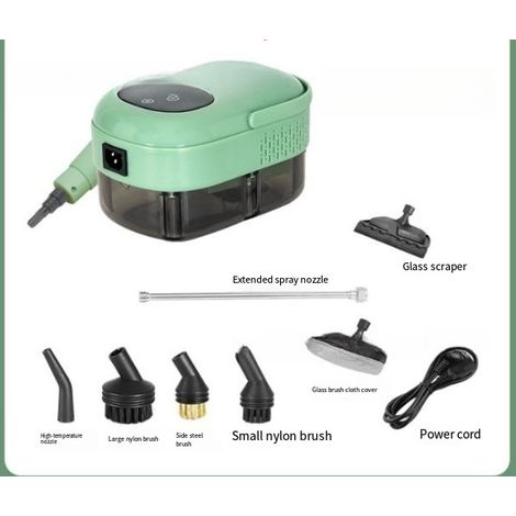Esta lavadora a vapor portátil de alta pressão vem com 8 acessórios e é adequada para limpar diversos itens, como casas e carros. (1/4)