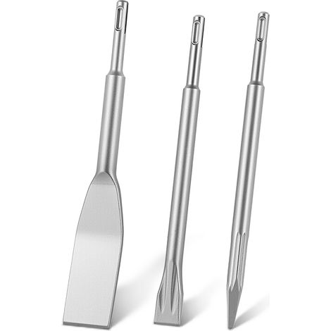 VEVOR Juego de Cinceles SDS Plus, 3 Piezas, Accesorios para Herramientas Electricas, Cinceles Puntiagudo y Planos para Martillo de Impacto, para Quitar Azulejos Baldosas, para Concreto Mampostería (1/5)