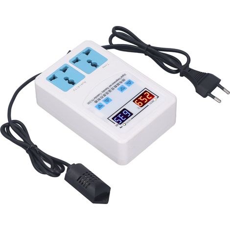 Thermostat hygrostat digital -2060°C 0100%HR sonde LCD prise UE 110-220V régulateur température humidité afficheur pour serre cave (1/5)