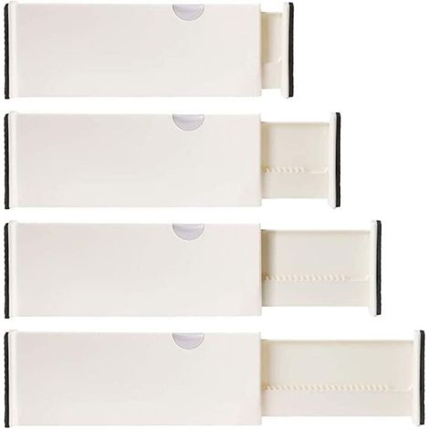 Organisateur de séparateurs de tiroir, ensemble de 4 séparateurs de tiroir réglables (10CM28,3-44CM) (1/4)