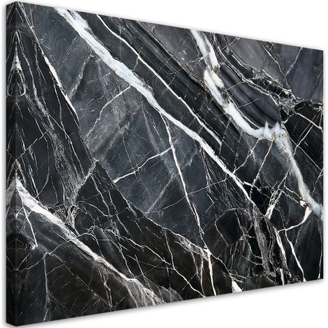 Tableau déco Texture de marbre noir et blanc 60x40 (1/5)