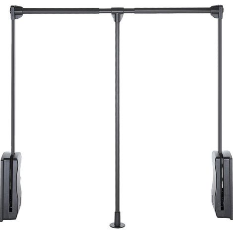 Perchero Abatible Antracita 830-1150mm  - Perchero abatible de cierre amortiguado ANTRACITA