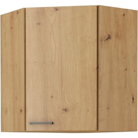 MODENA - Meuble haut d'angle - 89/89 x 31 x 71,5 cm - Chene artisan / Noir mat (1/4)