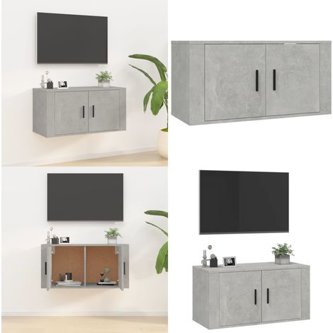 TV-Wandschrank Betongrau 80x34,5x40 cm - TV Schrank - Wandregal - Beton Grau - Wohnwand - Möbel - Home & Living (1/5)