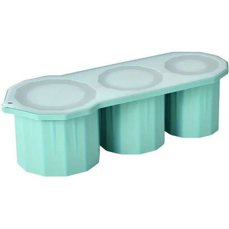 Moule à glaçons en silicone à motif treillis, démoulage facile, pour une fabrication de glaçons lisses, vert (1/5)
