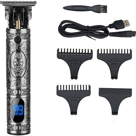 Tondeuse à cheveux électrique LCD rétro, tondeuse électrique pour cheveux chauves, tondeuse électrique T9