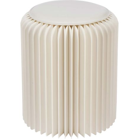 Pouf Pliable en Papier "Lily" 42cm Blanc Cassé (1/5)