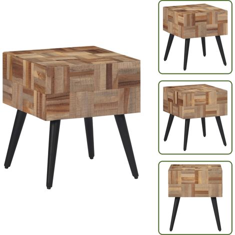 The Living Store Beistelltisch 40x40x45 cm Recyceltes Massivholz Teak - Beistelltisch aus Teakholz (1/5)