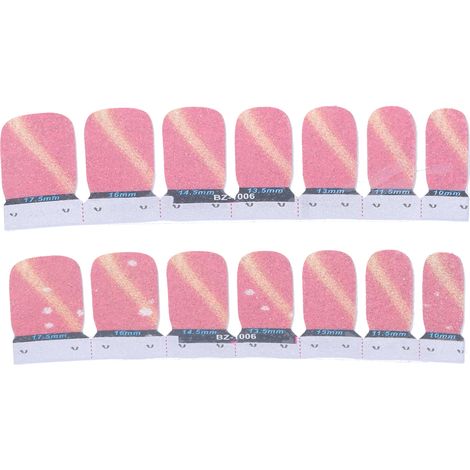 14 Glitzer-Nagelsticker - Einfach anzubringende Vollflächige Aufkleber - Glänzende Dekorationssticker (Modell 06) (1/5)