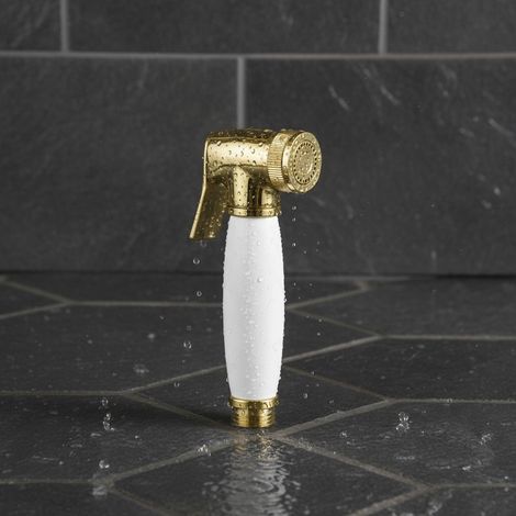 PaulGurkes Douche Bidet Main Gold avec Poignée en Céramique Style Rétro (1/4)