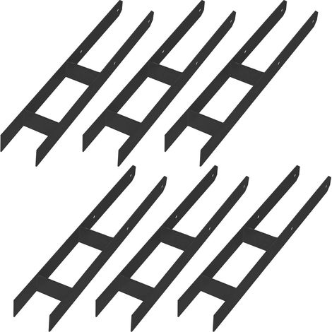Base de columna en H KOTARBAU® para instalación en pared, anclaje de soporte de acero galvanizado negro, 90 mm, juego de 6 (1/5)