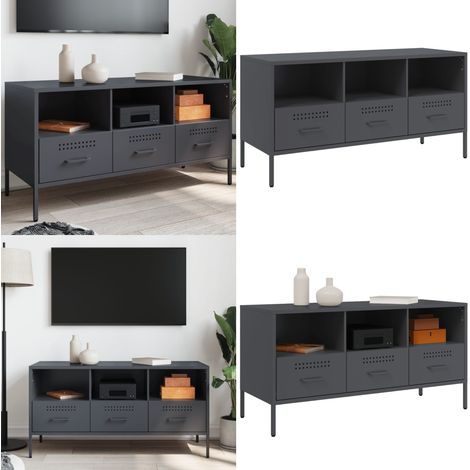 Mueble para TV acero gris antracita 100,5x39x50,5 cm - Mueble de TV - Mueble industrial