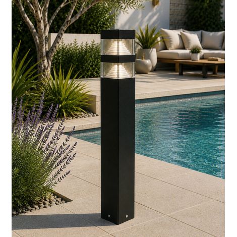 Lumihome – Borne led pyramide 12V – 1000 lumens – 4000K – Acier inoxydable anti-rouille – Installation simple avec connecteur Plug&Play