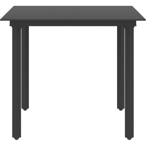 Maison Exclusive - Garten-Esstisch Schwarz 80x80x74 cm Stahl und