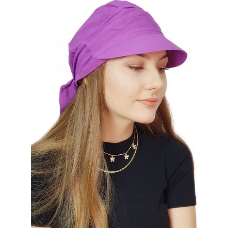 Turban Tess pour femme avec visière, foulard 160 sans motif, également après chimiothérapie (1/5)