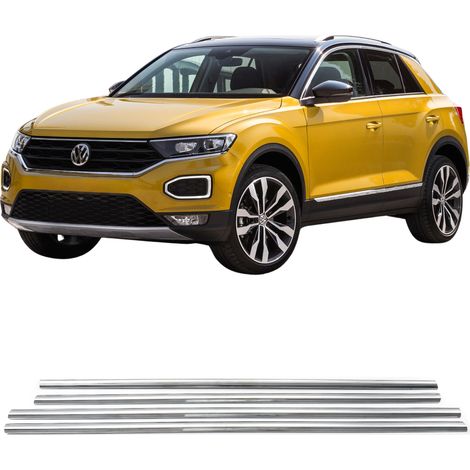 Baguettes de finition de vitres latérales, acier inoxydable chromé, Volkswagen T-Roc à partir de 2019 (1/4)