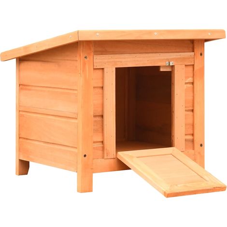 Caseta para gatos madera maciza de pino y abeto 50x46x43,5 cm vidaXL (1/5)