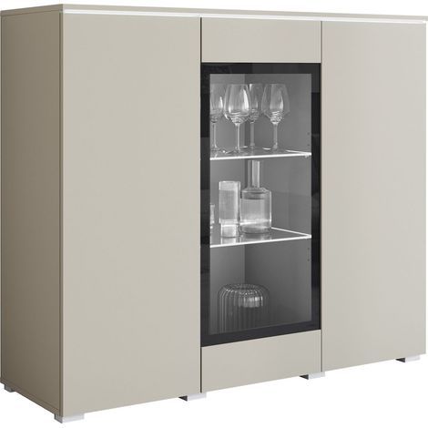 Buffet Mirfivo 103, Cachemire, 104x120cm, Le nombre de portes: 040cm, Stratifié, Verre trempé, LED: Disponible (1/5)