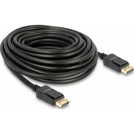 Câble de raccordement Delock DisplayPort Fiche mâle DisplayPort 10 m noir 84862 blindage triple, contacts dorés, 4K UHD Câble DisplayPort Y466363