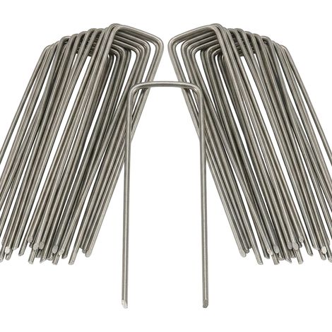 Relaxdays – Lot de 500 piquets de fixation en acier – Longueur 15 cm, diamètre 3 mm – Ancrage solide pour bâches et tentes – Usage jardin et extérieur