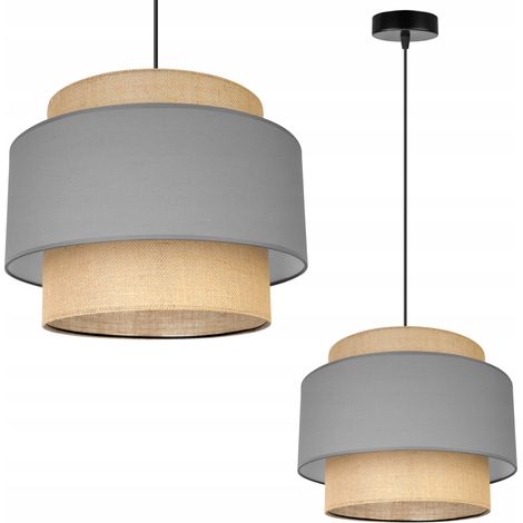 LAMPADA A SOSPENSIONE, LAMPADARIO DA SOFFITTO, PARALUME, BOHO JUTA