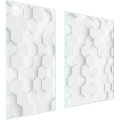 Plaque de protection en verre 75x52 blanche (1/5)