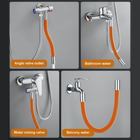 Tube d'extension universel avec connecteur, flexible à 360°, pour robinet de lavabo de salle de bain, cuisine et salle de bain. (1/5)