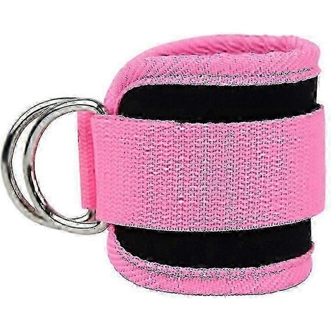 Sangle de cheville pour machines à câbles - Manchette rembourrée pour exercices fessiers et extensions de jambes NPink
