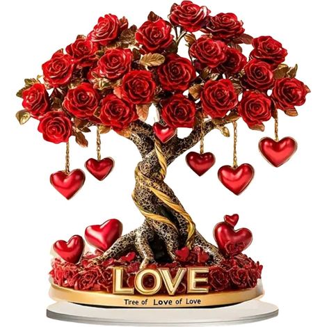 Arbre De L'amour En Acrylique - Décoration De Table Pour Salon Bureau Anniversaire Fête Des Mères Saint-Valentin - 20 cm - 1 Pièce