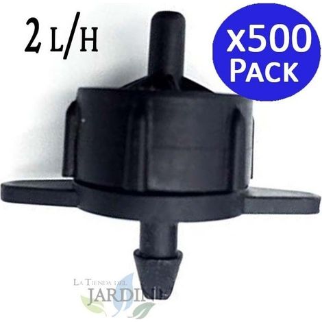Pack 500 Gotero de riego desmontable 2 litros/hora, turbulento, ideal para riego eficiente en jardines y cultivos