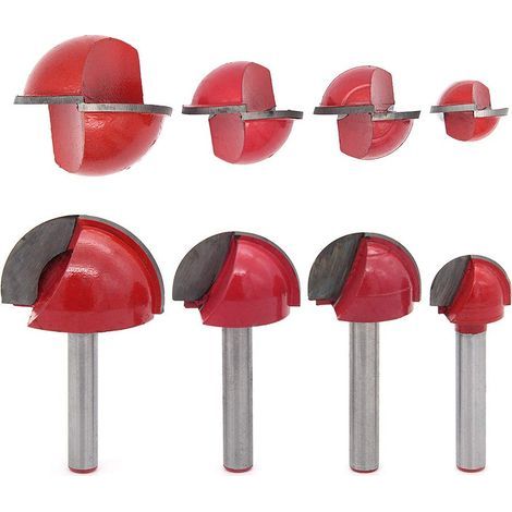 4 piezas de brocas para fresadora CNC de vástago de 6 mm para ranuras redondas, herramientas para trabajar la madera de 16 mm/22 mm/25 mm/32 mm (1/5)