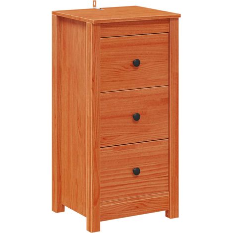 Sideboard with Drawer Wax Brown 39 x 35 x 80 cm Solid Pine Wood vidaXL (1/5)