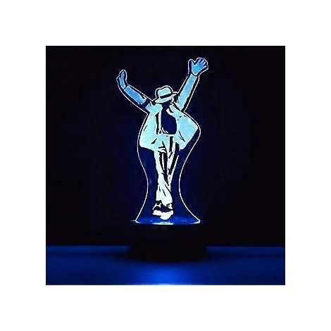 Lampe 3D à l'effigie de Michael Jackson, illusions d'optique, 7 couleurs changeantes, interrupteur tactile, veilleuse (1/5)