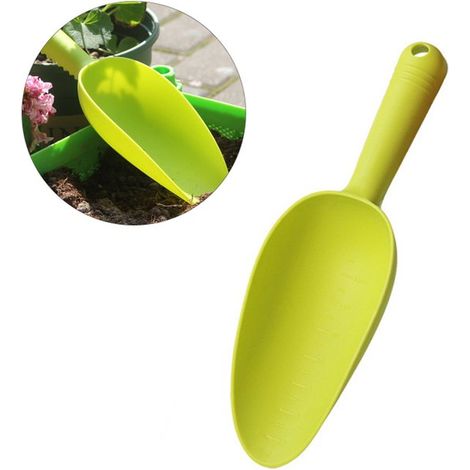 Gartenkelle Pflanzkelle Pflanzlöffel Kunststoff Gartenkelle Rutschfester Griff 30 x 9 cm Gartengerät Mit Skala zum Auflockern von Erde, Umgraben, (1/5)