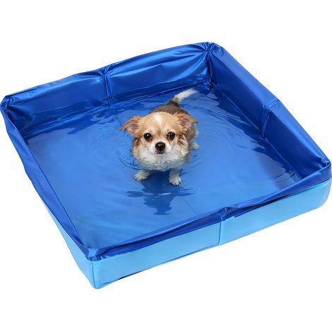 Faltbarer Pool, wasserdichte PVC-Wände, rutschfester Boden, Verbundgewebe, für kleine Hunde und Katzen (1/5)