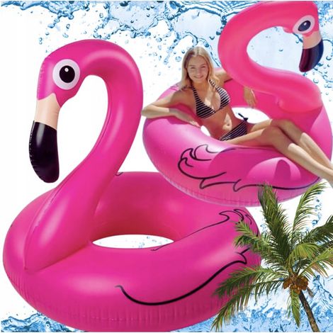 ANELLO GONFIABILE FLAMINGO 90 CM per piscina, materassino, spiaggia, acqua, PVC rosa