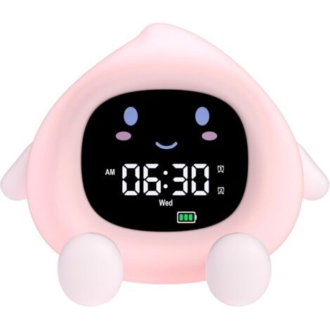 Despertador Educativo para Niños con 2 Alarmas, Pantalla Ajustable, 7 Colores de Iluminación, Apagado Automático 30s (1/5)