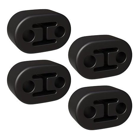 Support D’Échappement en Caoutchouc Noir, Silent Bloc Échappement, Support D’Échappement 2 Trous pour Voitures, 12 mm (1/5)