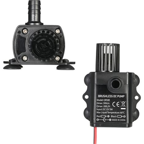 Eosnow Pompe à eau sans balais Decdeal ultra silencieuse, mini USB DC5V 4,8W 300L/H, 300cm, pompe submersible étanche avec réglage du débit (1/5)