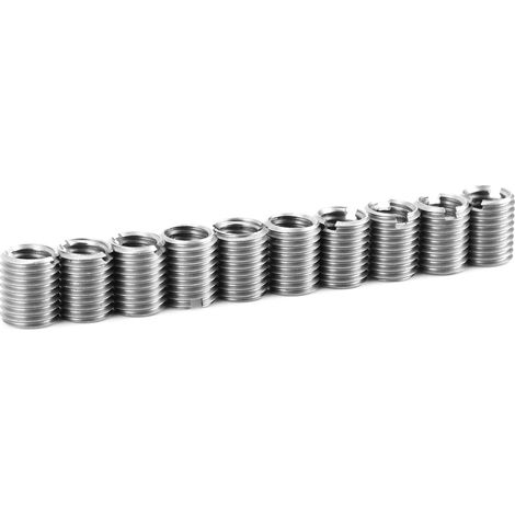 Kit de réparation de vis à douille fendue en acier inoxydable avec 10 écrous à insérer et filetage mâle (1/5)